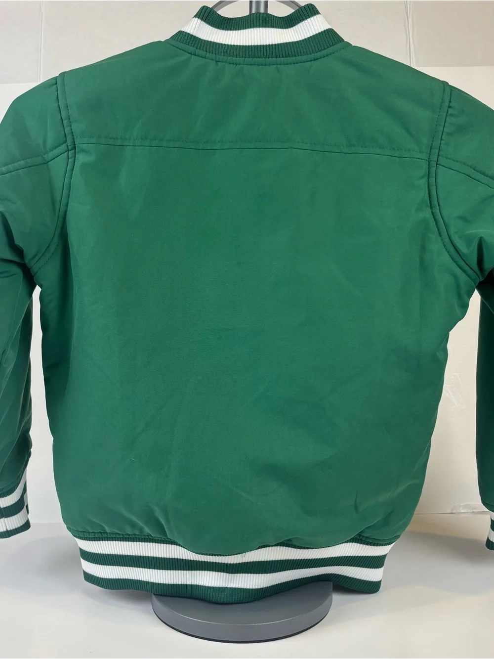 Old Navy Green Varsity Bomber Jacket with Tiger Patch. Small (6-7)